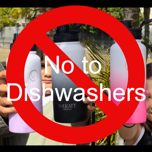 Why Dishwashers Are a No-Go - Water bottles and travel cups