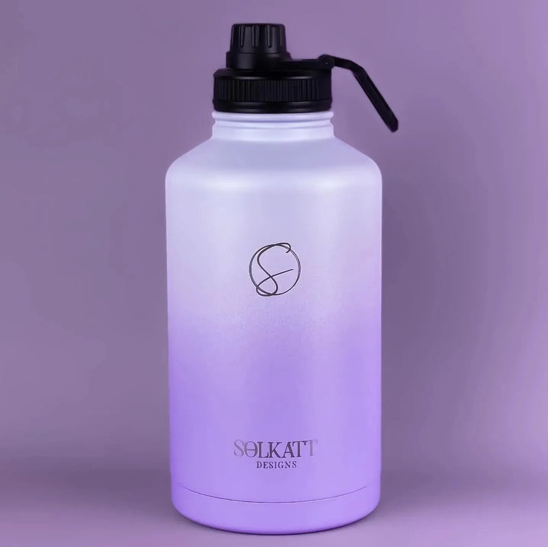 1.9 litre 2 litre big water bottle tradie drink bottle purple lilac Solkatt Designs