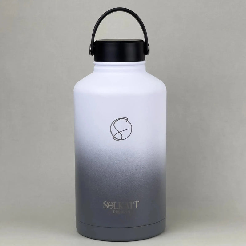 1.9 litre 2 litre big water bottle tradie drink bottle grey ombre solkatt designs