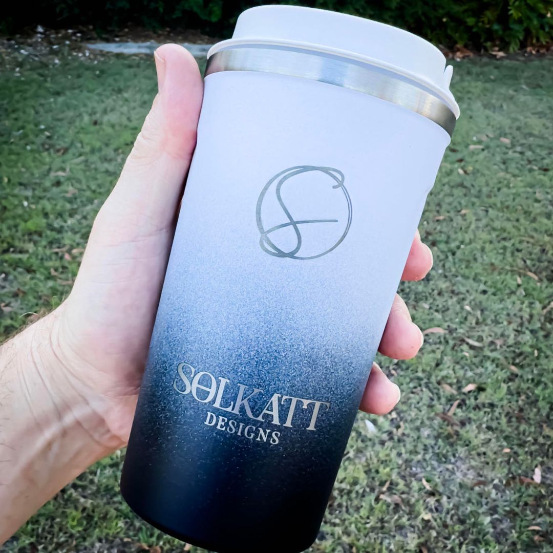 Stainless Steel 500ml / 17oz Double Walled Vacuum Insulated Travel Cups - Solkatt Designs