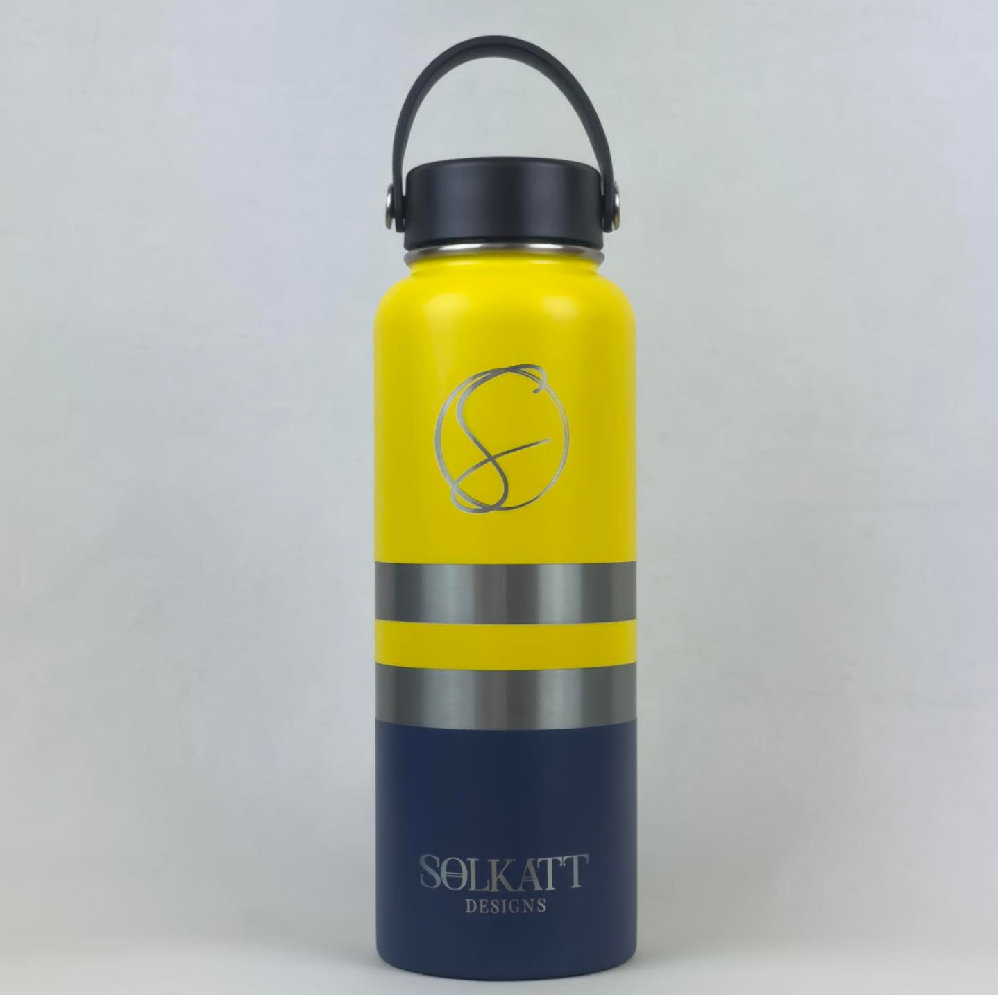 Yeah Nah Yellow 1.2L / 40oz Stainless Steel Insulated Tradie Water Bottle - Solkatt Designs 
