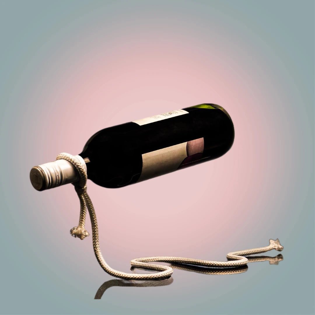 Wine bottle holder Rope Metal Chain Link Floating Solkatt Designs