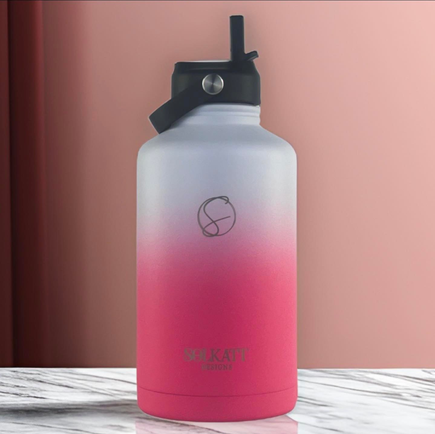 Hot Pink 1.9L / 64oz Stainless Steel Insulated Drink Bottle - Solkatt Designs 
