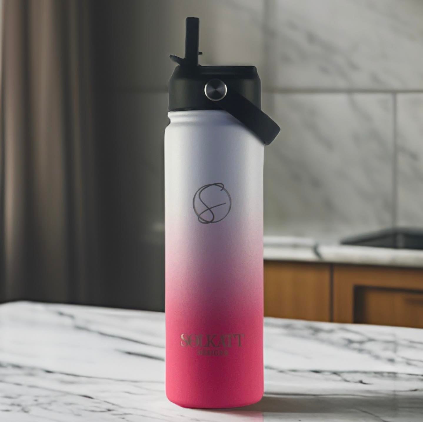 Hot Pink 650ml / 22oz Stainless Steel Insulated Drink Bottle - Solkatt Designs 