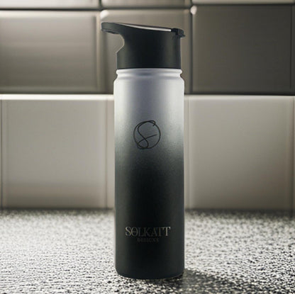 Midnight Black 650ml / 22oz Stainless Steel Insulated Drink Bottle - Solkatt Designs 