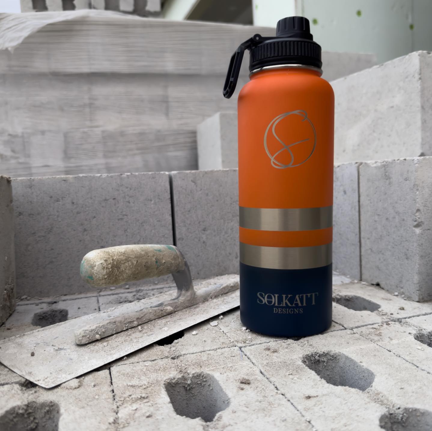 Ole Mate Orange 1.2L / 40oz Stainless Steel Insulated Tradie Water Bottle - Solkatt Designs