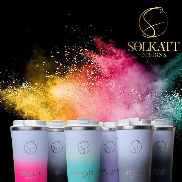 Spill Leak proof insulated ombre travel cups Solkatt Designs