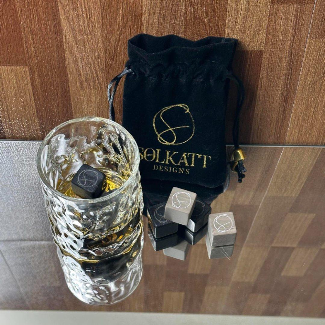 Japanese whisky Glass and whiskey stones Solkatt Designs
