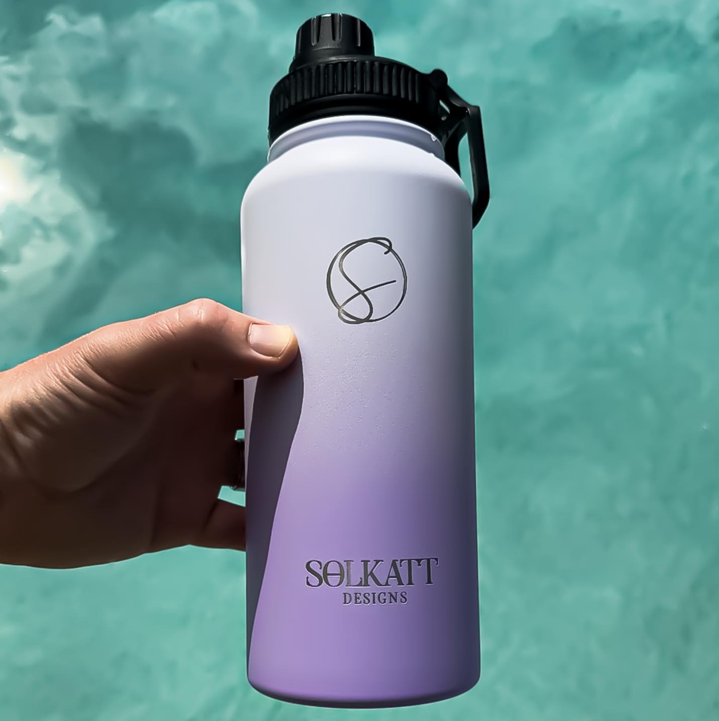 Lilac purple 32oz 950ml 1 litre water bottles Ombre Solkatt Designs Best
