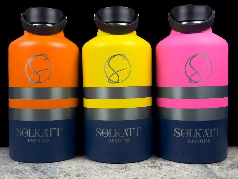 Yellow Orange Pink Tradie Insulated Water Bottles Big Drink Bottles Solkatt Designs