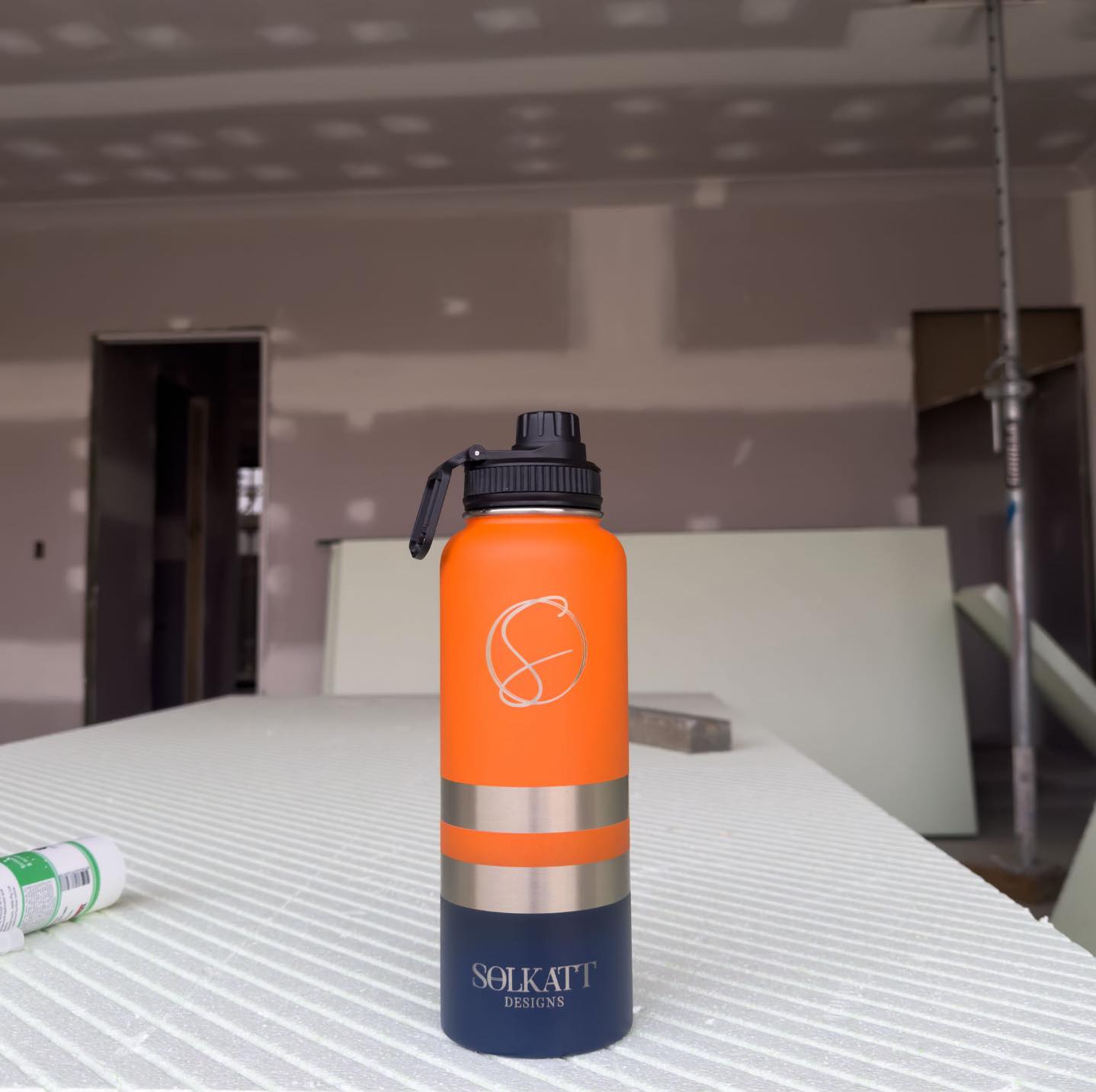 Orange water bottles for tradies Insulated High Viz Solkatt Designs Australia