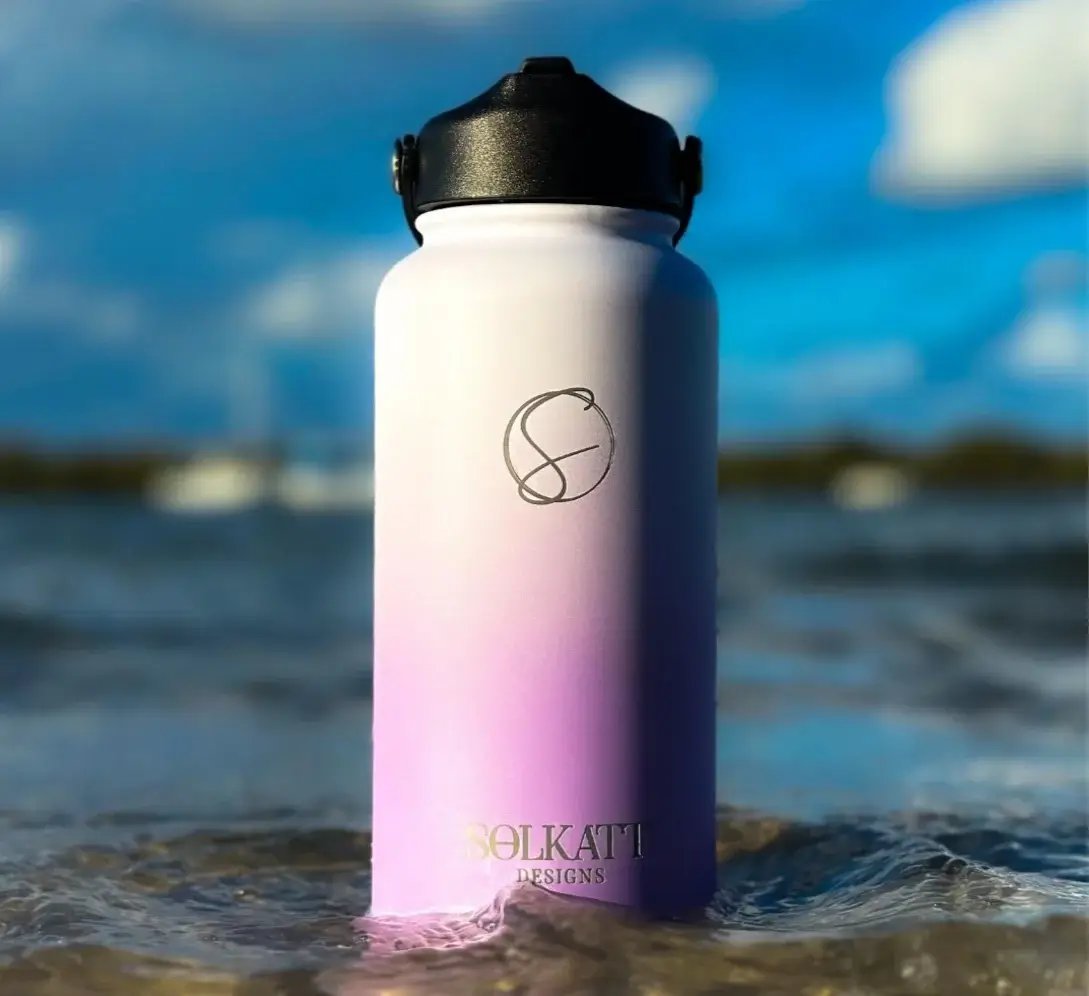 Solkatt Designs Stainless Steel water drink bottle travel cup can cooler