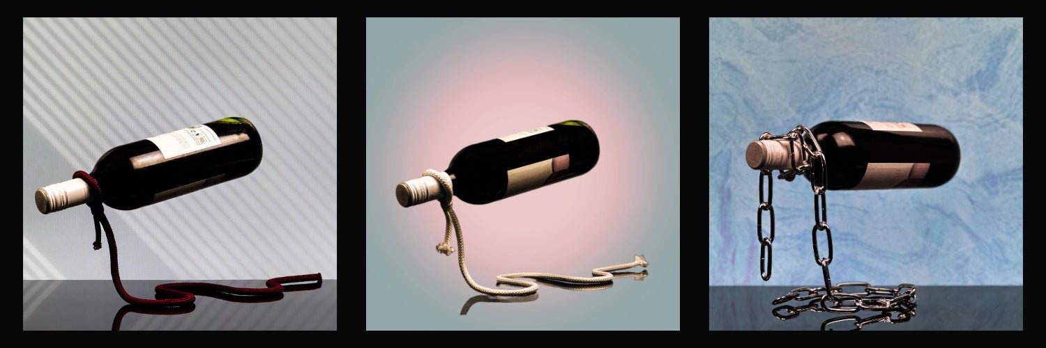 Solkatt designs chain metal rope wine bottle holder