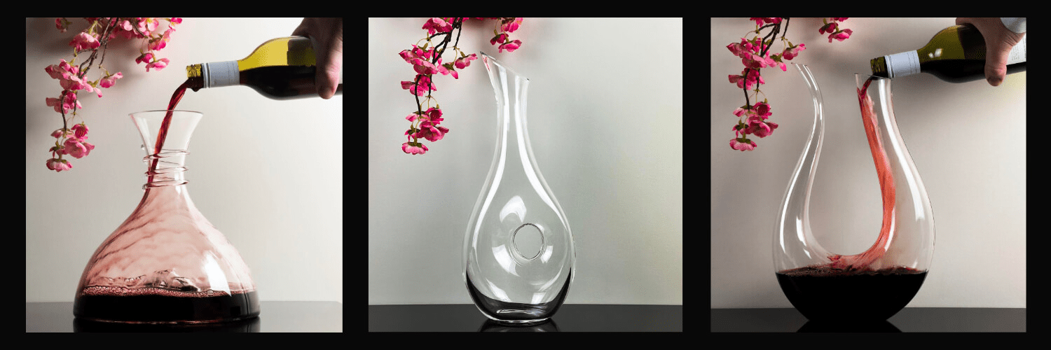 solkatt designs red white glass decanters