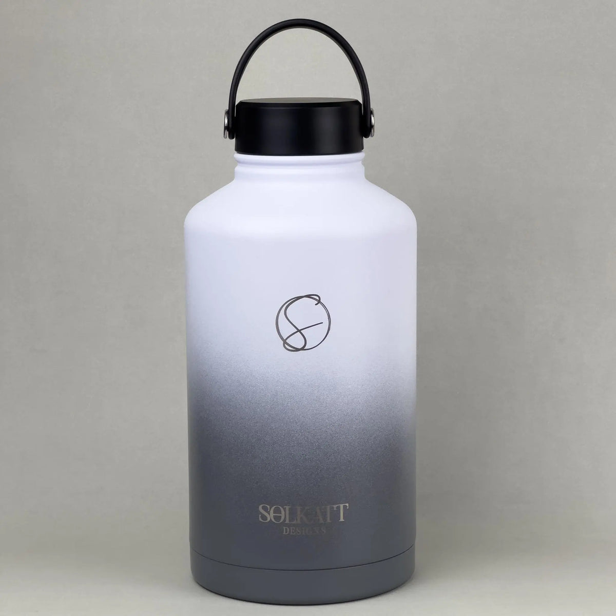 1.9 litre 2 litre big water bottle tradie drink bottle grey ombre solkatt designs