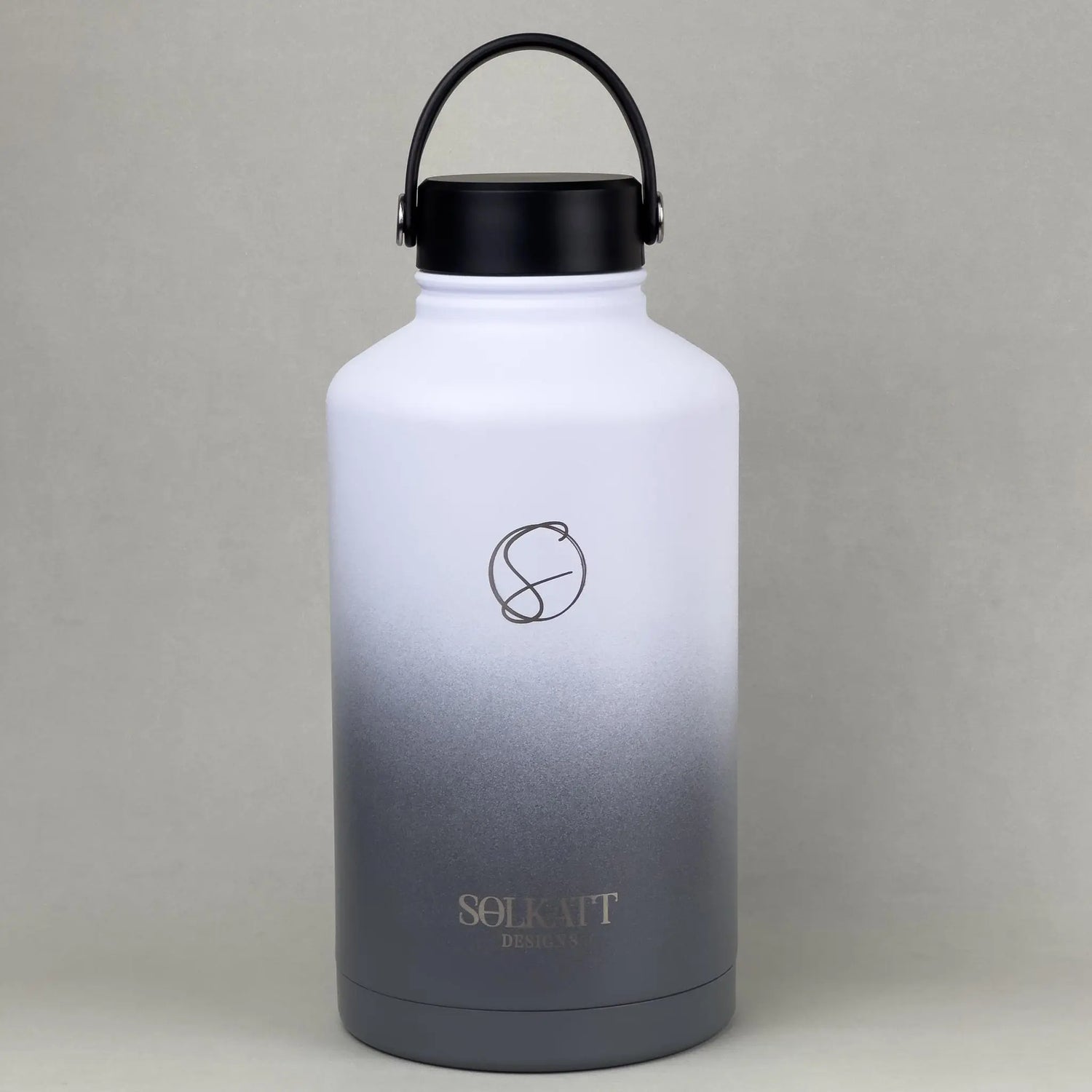 1.9 litre 2 litre big water bottle tradie drink bottle grey ombre solkatt designs