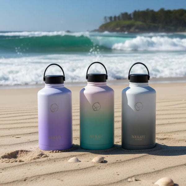 2 litre drink bottles for all day hydration on the beach - Solkatt Designs