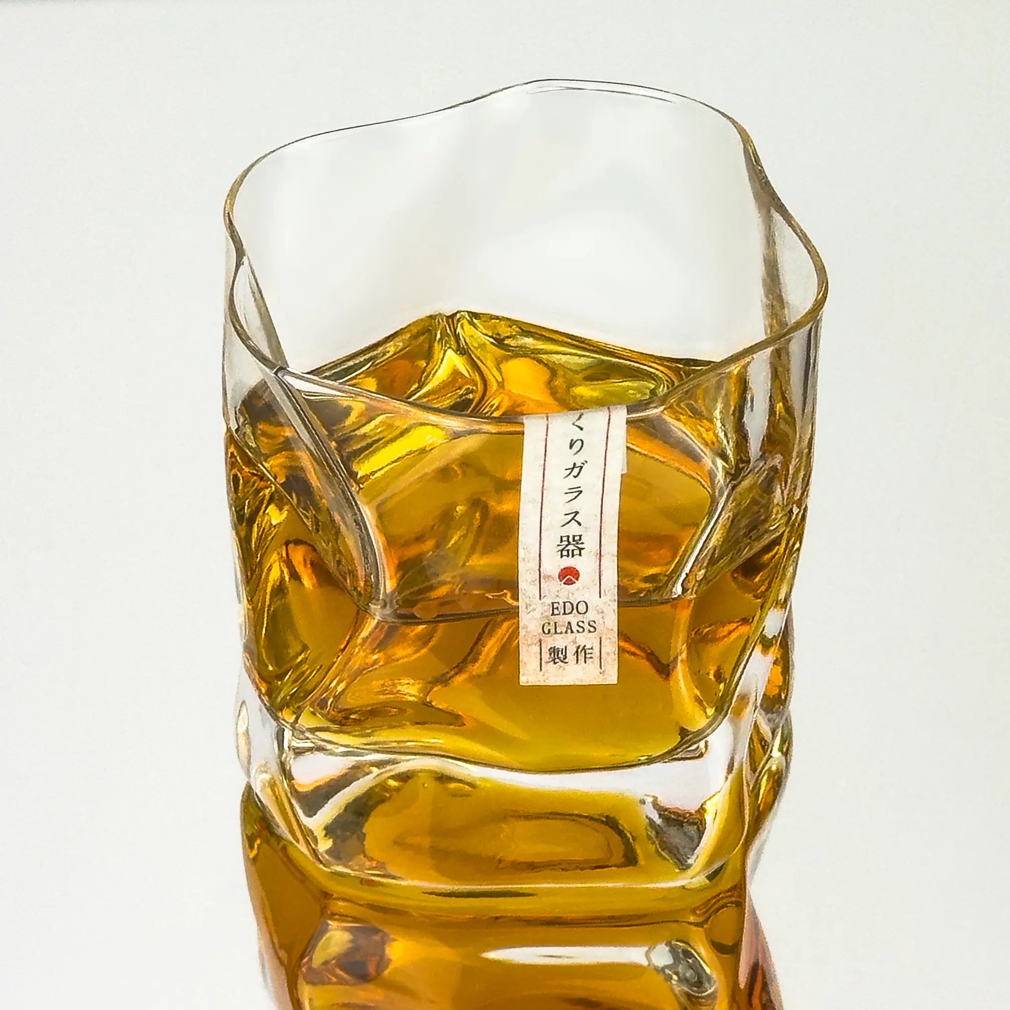 Crumple Whisky Glass - 260ml Japanese Style Tumbler with Wooden Gift Box - Solkatt Designs 