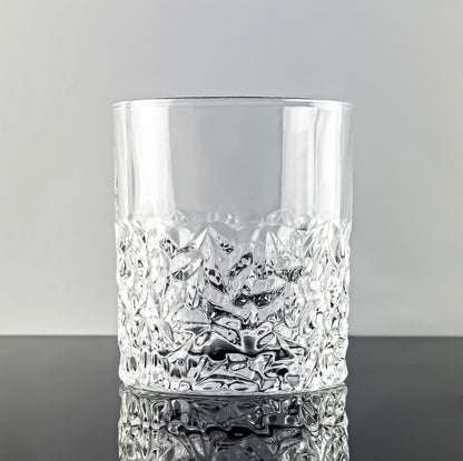 Frosted Bottom Heavy Based Whisky Glass Intricate Detailing