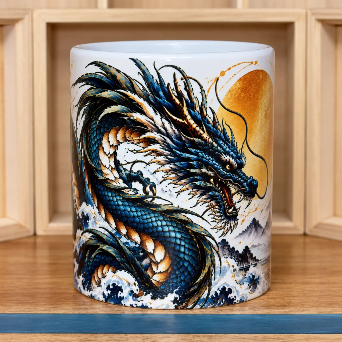 Azure Dragon Ceramic Coffee Mug – 325ml - Solkatt Designs