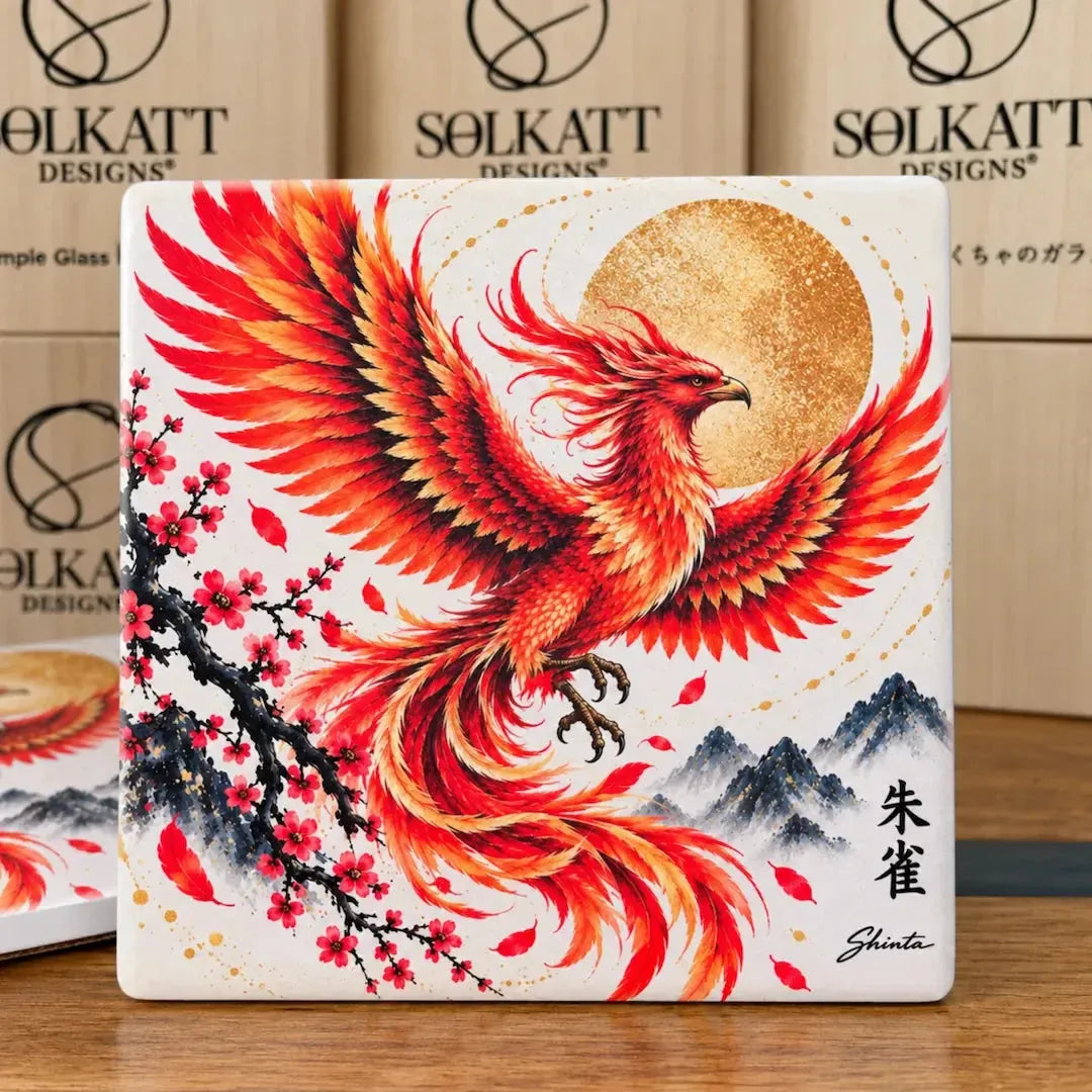 Phoenix Ceramic Coaster Set – Set of 4 - Solkatt Designs