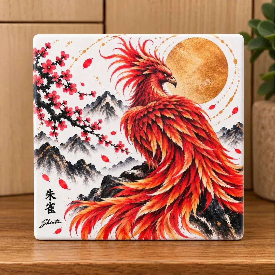 Phoenix Ceramic Coaster Set – Set of 4 - Solkatt Designs