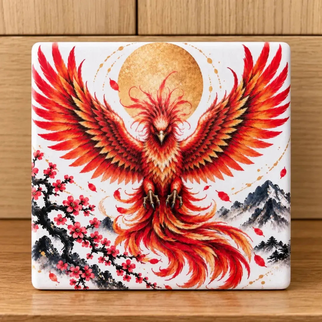 Phoenix Ceramic Coaster Set – Set of 4 - Solkatt Designs