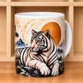 White Tiger Ceramic Coffee Mug – 325ml - Solkatt Designs