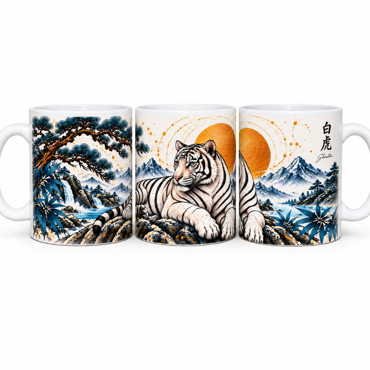 White Tiger Ceramic Coffee Mug – 325ml - Solkatt Designs