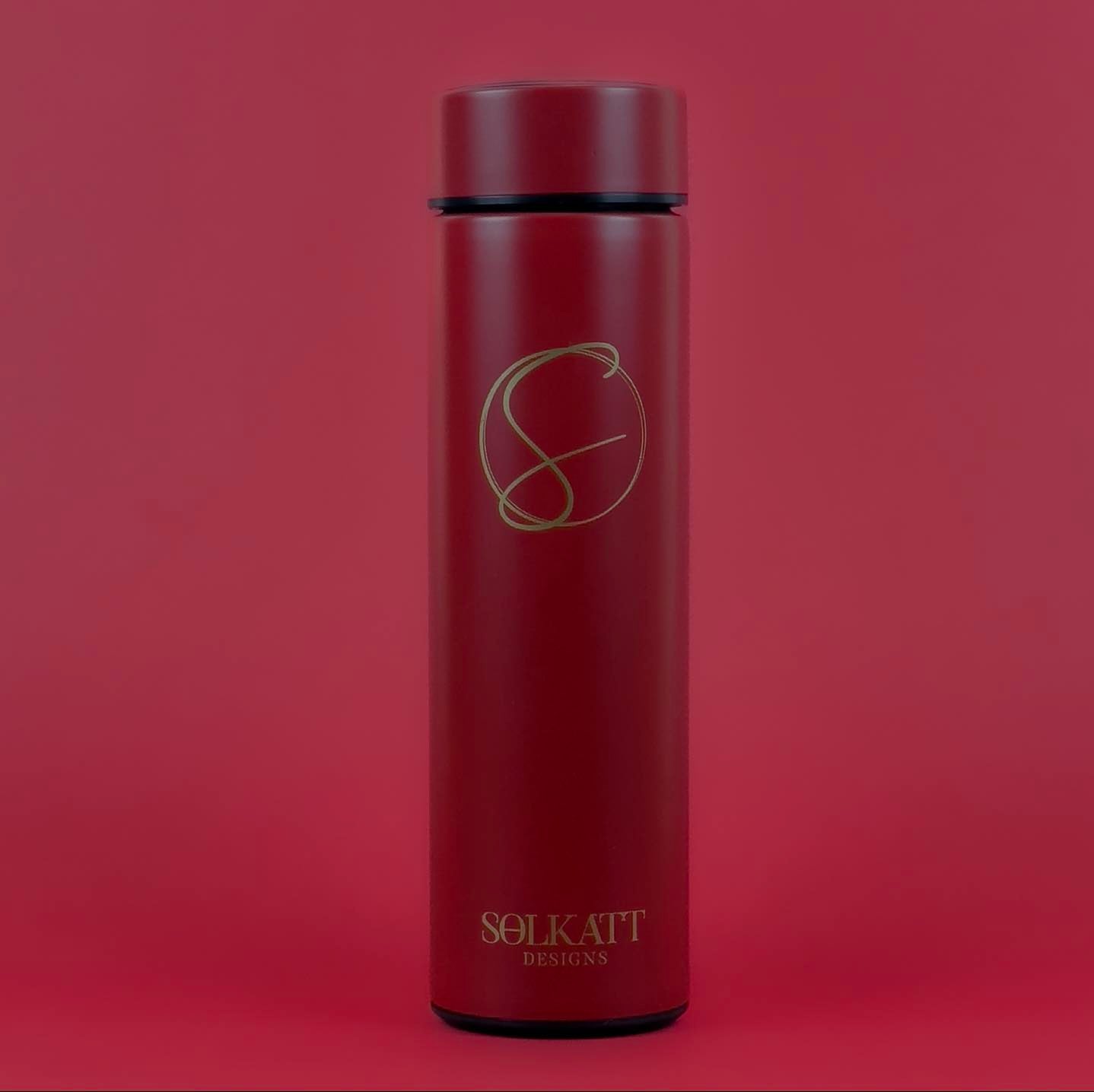 LED Double Walled Thermal Insulated Stainless Steel Flask Red