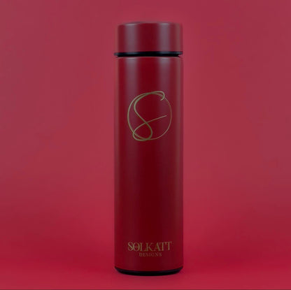 LED Double Walled Thermal Insulated Stainless Steel Flask Red