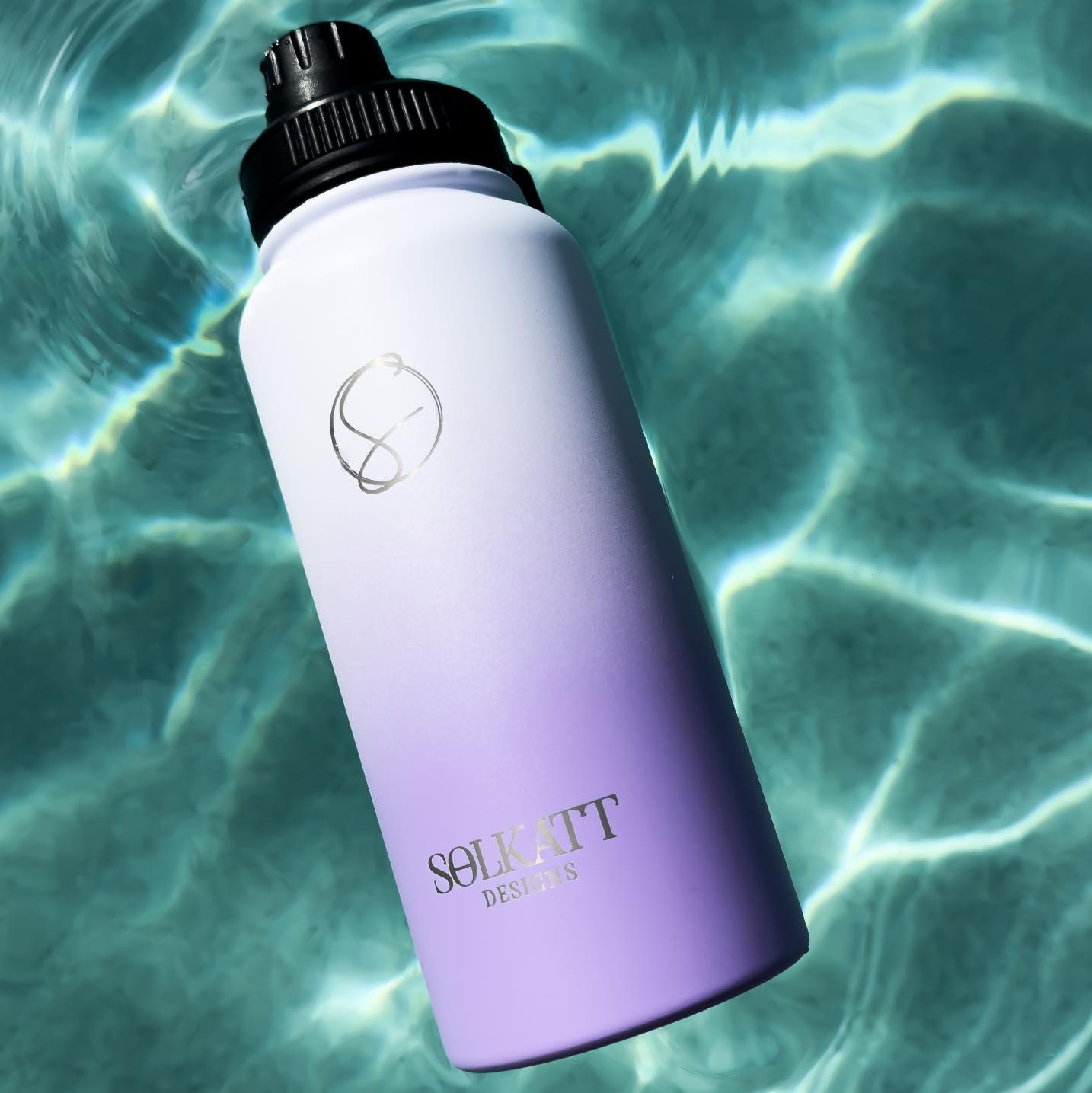 Solkatt designs Lilac purple stainless steel water drink bottle