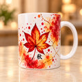 Autumn 325ml ceramic mug with vibrant seasonal artwork, made in Australia by Solkatt Designs