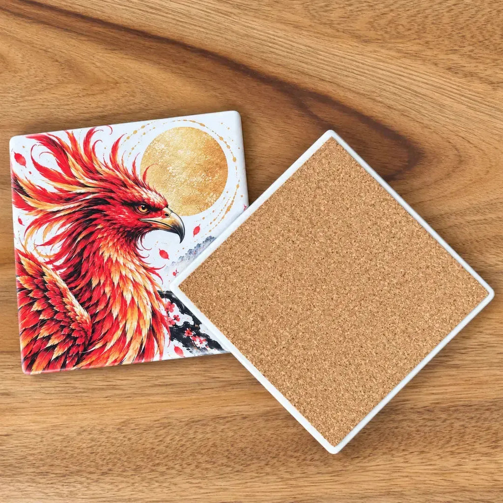 Phoenix Ceramic Coaster Set – Set of 4 - Solkatt Designs