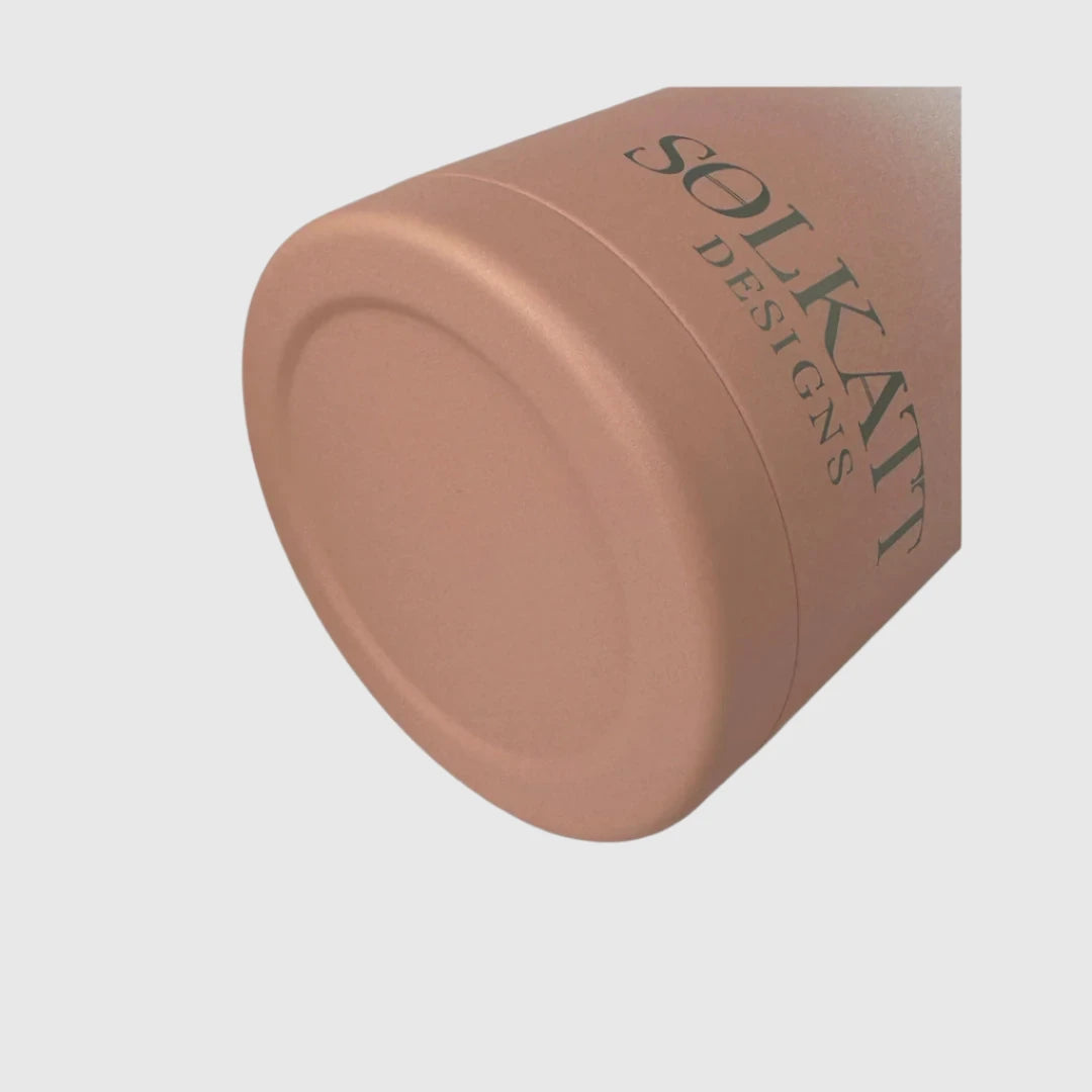 Coral Pink insulated water bottle close up of bottom - 1.9L (64oz) - Solkatt Designs