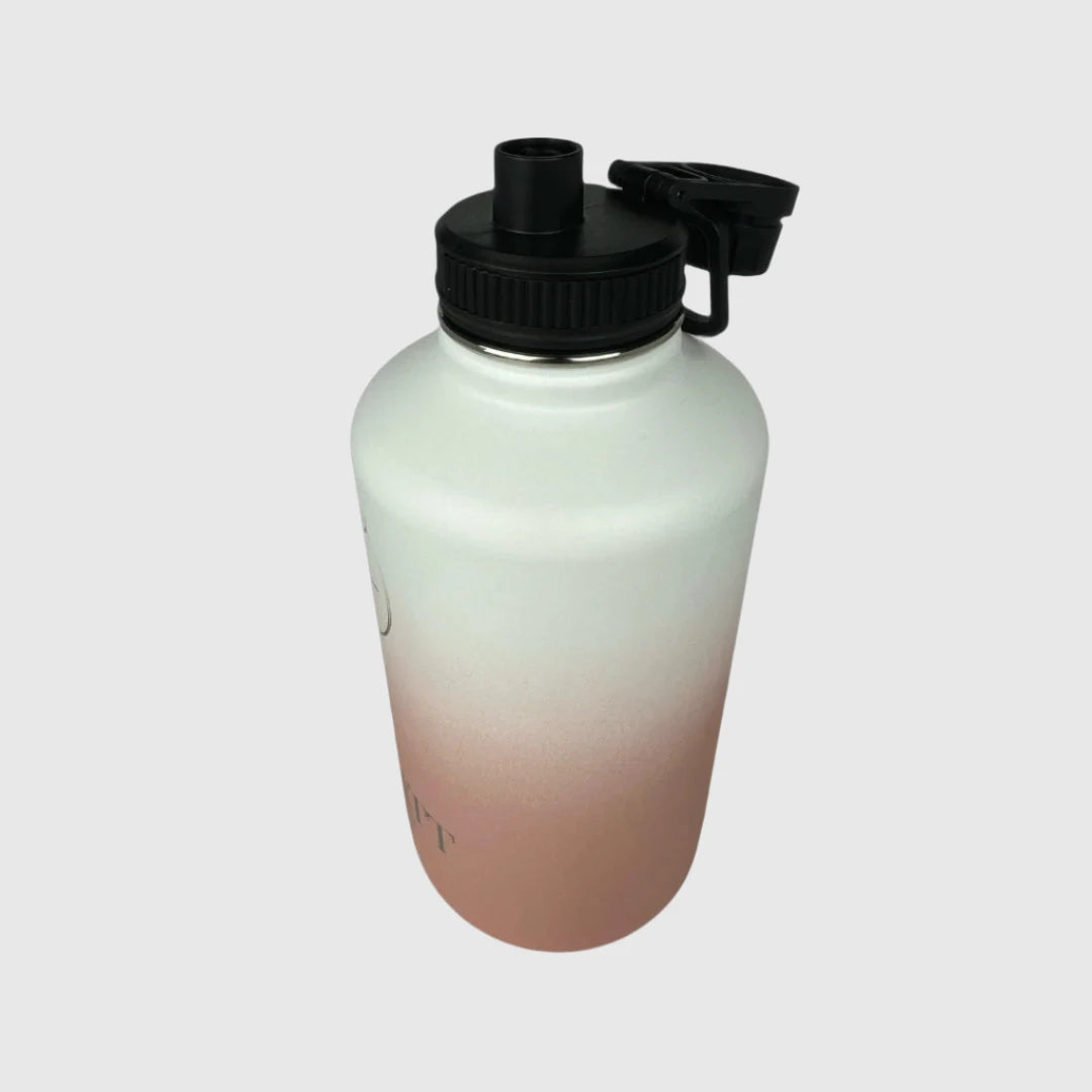 Coral Pink Insulated Water Bottle - 1.9L (64oz) Stainless Steel - Solkatt Designs