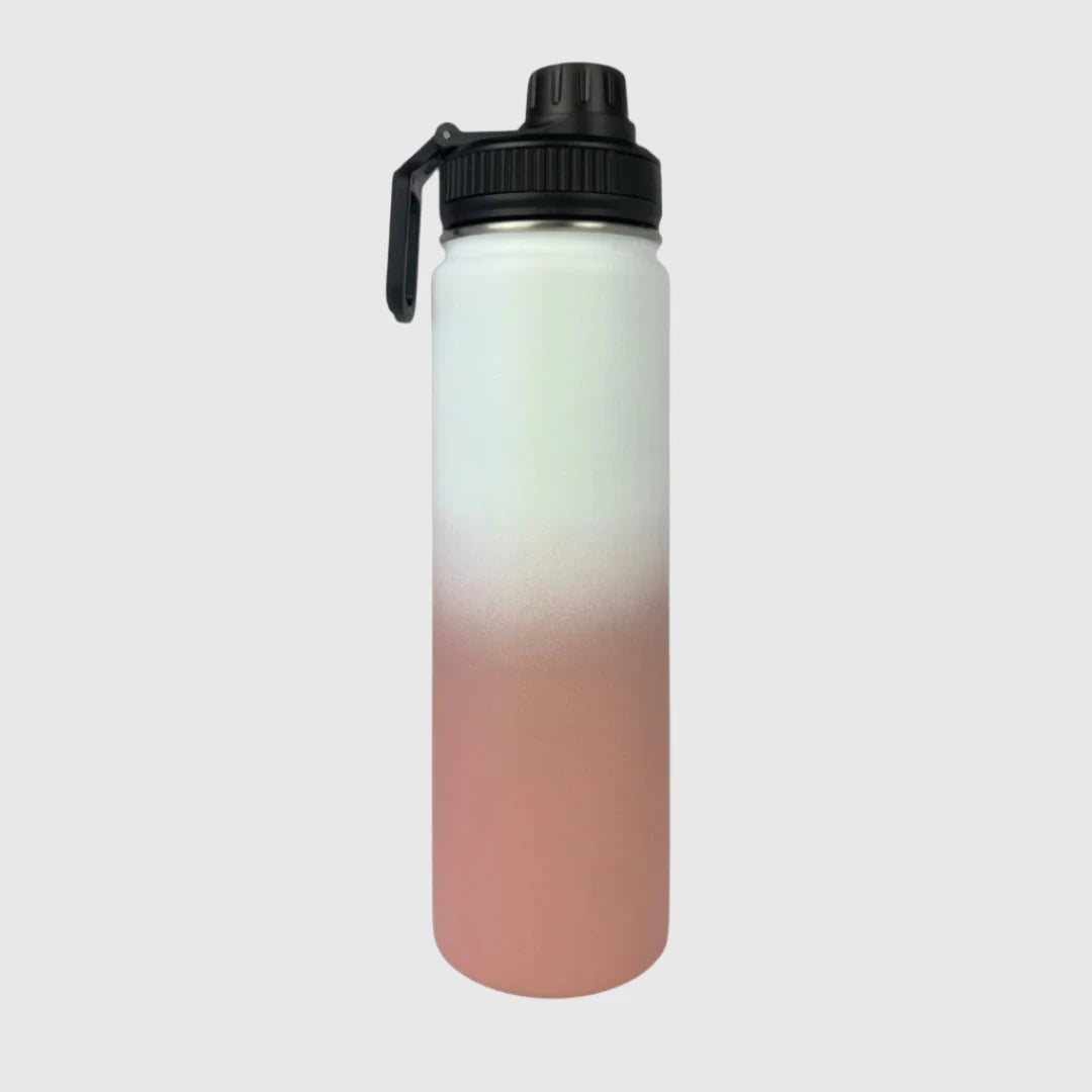Coral Pink Insulated Water Bottle - 650ml (22oz) Stainless Steel - Solkatt Designs