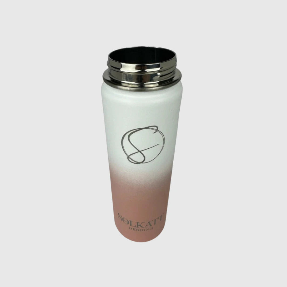 Coral Pink Insulated Water Bottle - 650ml (22oz) Stainless Steel
