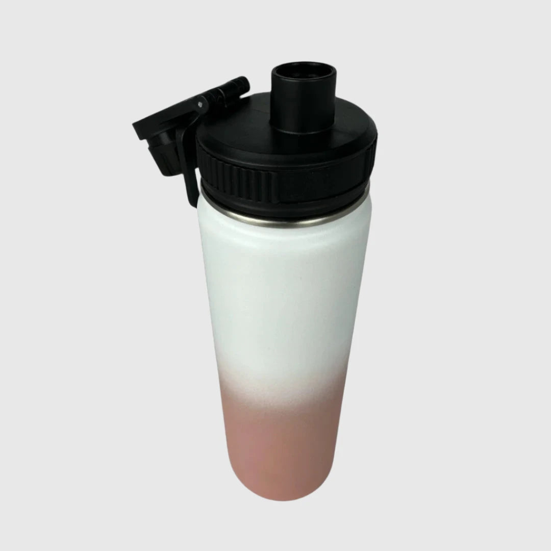 Coral Pink Insulated Water Bottle - 650ml (22oz) Stainless Steel - Solkatt Designs