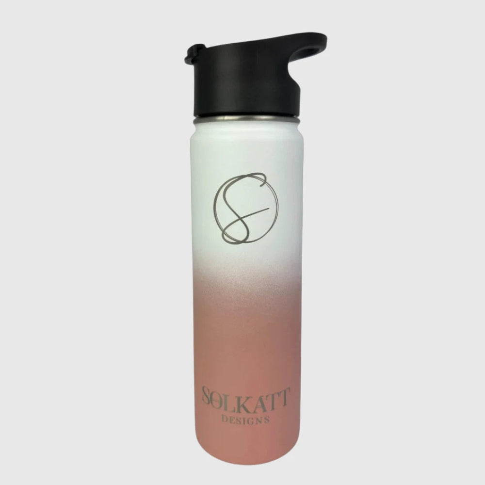 Coral Pink Insulated Water Bottle - 650ml (22oz) Stainless Steel