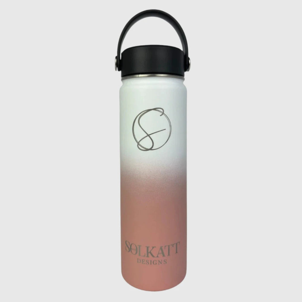 Coral Pink Insulated Water Bottle - 650ml (22oz) Stainless Steel