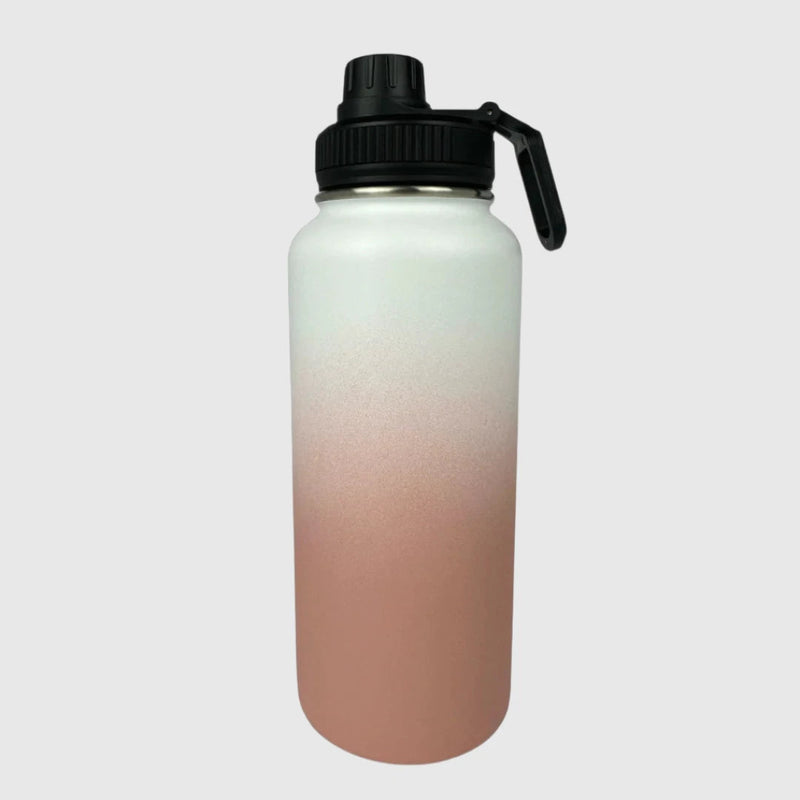 Coral Pink insulated water bottle back view - 950ml - Solkatt Designs