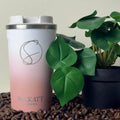 Coral Pink Insulated Travel Coffee Cup - 500ml Stainless Steel - Solkatt Designs 