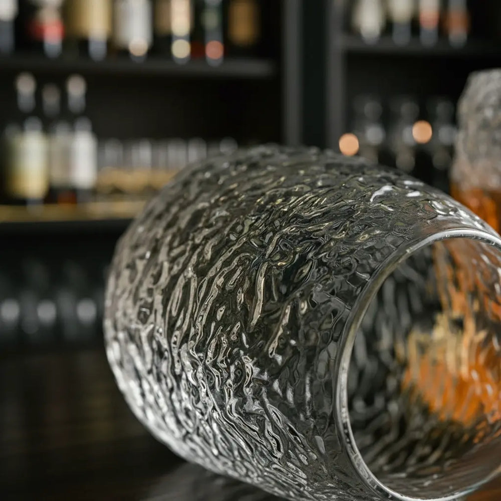 Silkworm Whisky Glass - 370ml Japanese Style Tumbler with Wooden Gift Box