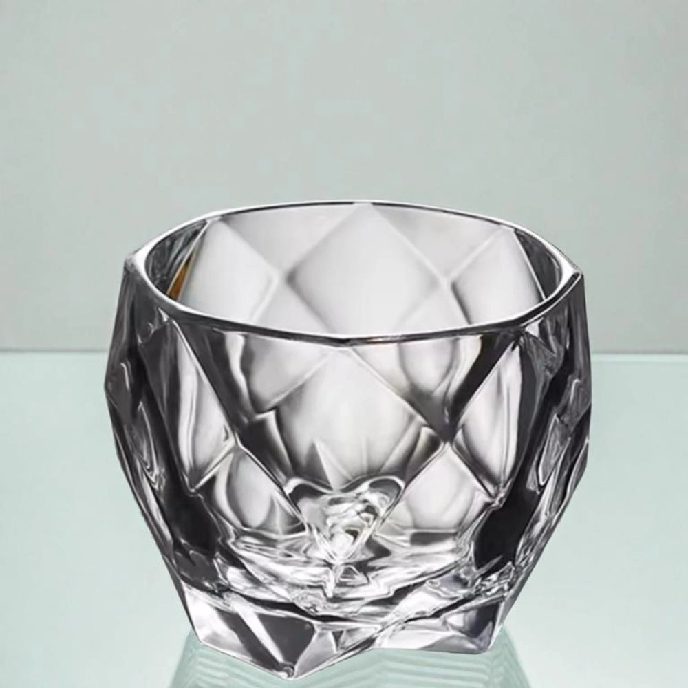 Diamond Pattern Whisky Glass - 350ml Heavy Base Tumbler