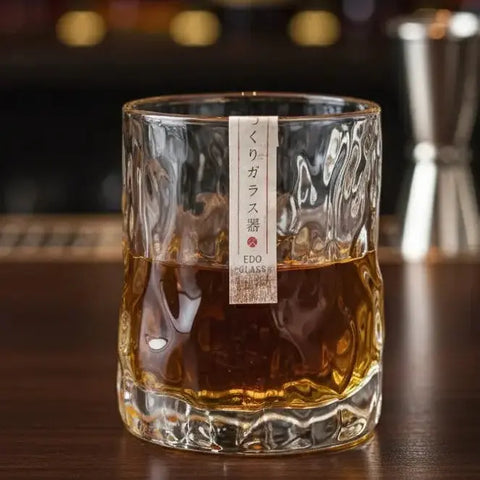 First Snow Whisky Glass - 270ml Japanese Style Tumbler with Wooden Gift Box