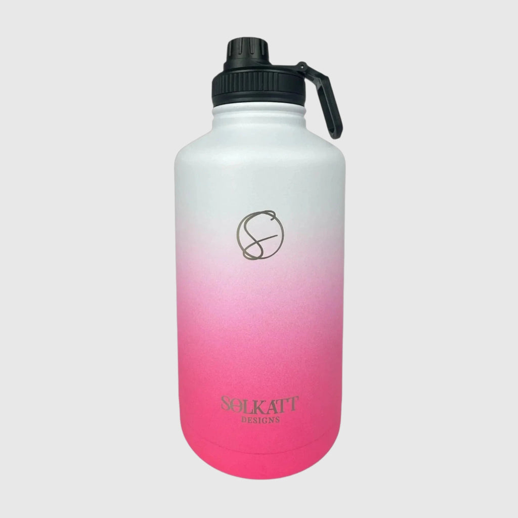 Hot Pink Insulated Water Bottle - 1.9L (64oz) Stainless Steel - Solkatt Designs