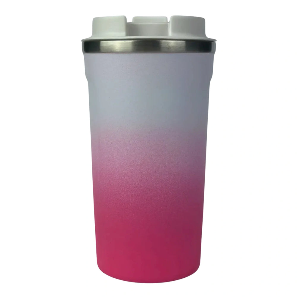 Hot Pink Insulated Travel Coffee Cup - 500ml Stainless Steel