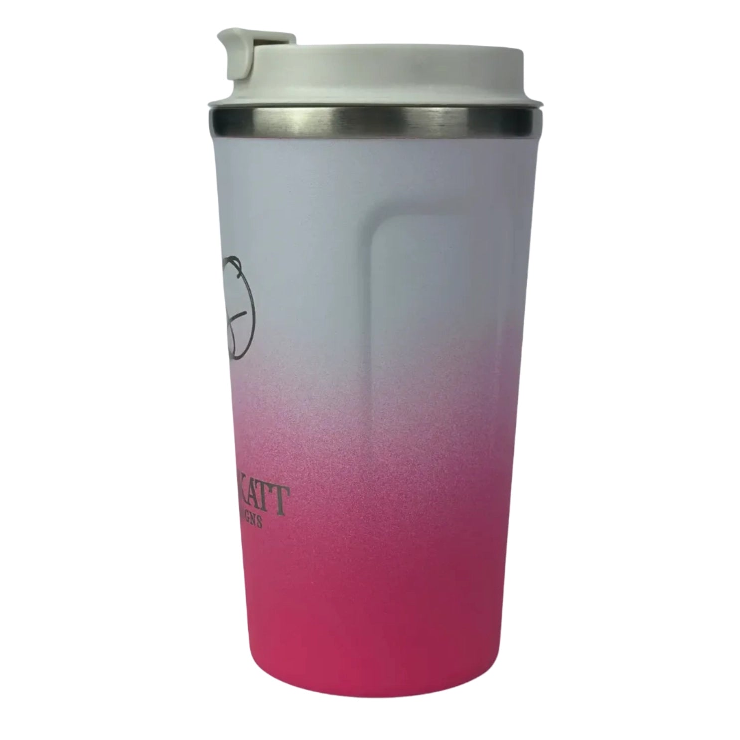 Hot Pink Insulated Travel Coffee Cup - 500ml Stainless Steel - Solkatt Designs 