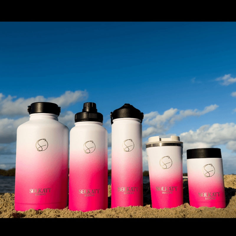 Hot Pink Stainless Steel Insulated Drink Bottle - Solkatt Designs 